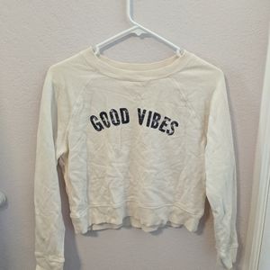 ☆white good vibes crewneck☆